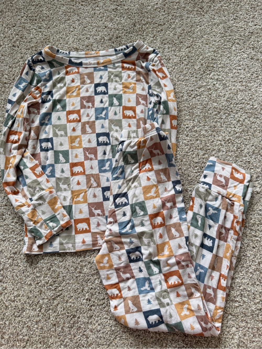Charlie Play Bamboo Pajamas Wildlife Checkerboard